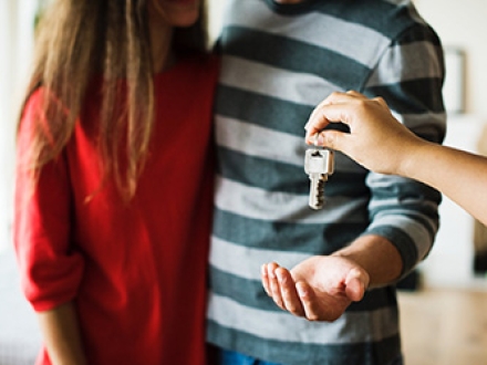 Couple receiving keys